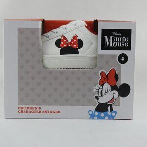 New Disney Minnie Mouse Girls Character White Sneakers Shoes Size 4
